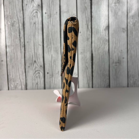 Stella & Dot Bellamy Clutch Animal Print with Coral and Black Stripes NWOT - Picture 5 of 9